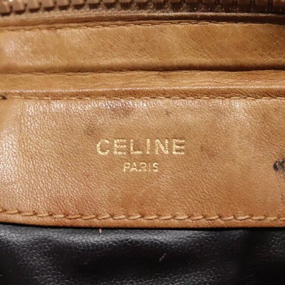 CELINE Macadam Canvas Shoulder Bag Beige Authentic - Picture 14 of 16